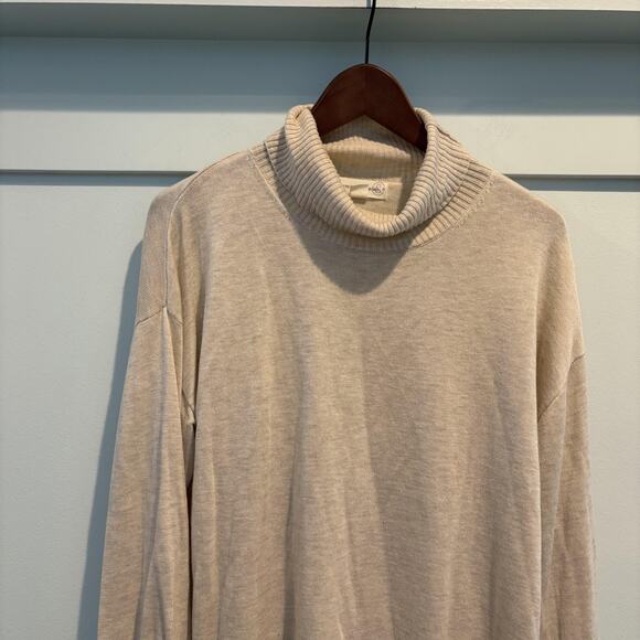 Treasure & Bond Womens Small Beige Funnel Neck Sweater Soft Knit Cozy - Picture 2 of 9